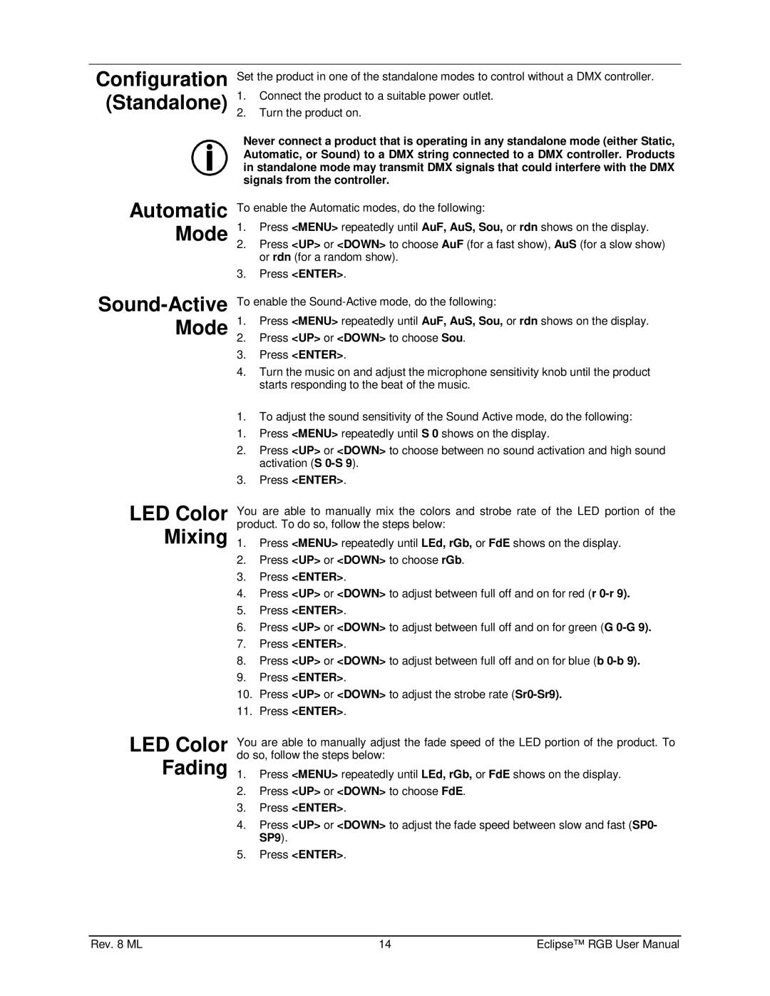 Chauvet EN1EC 60825-1:2007 manual 