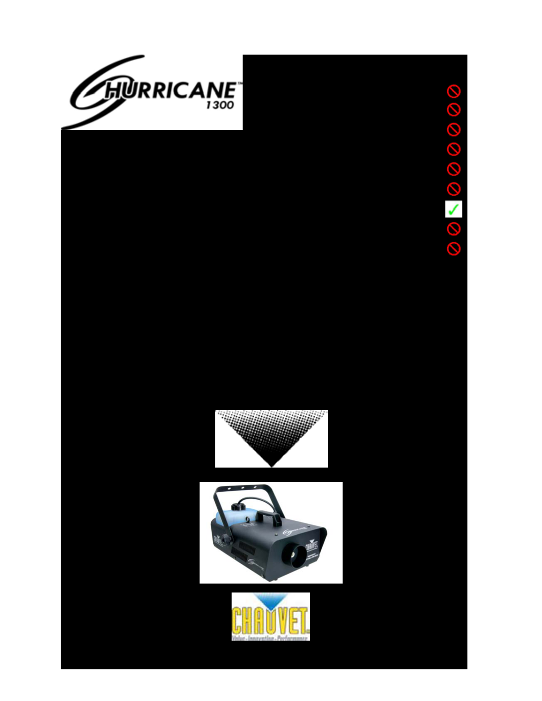 Chauvet Hurricane 1300 user manual Snapshot, User Manual, F-1300 