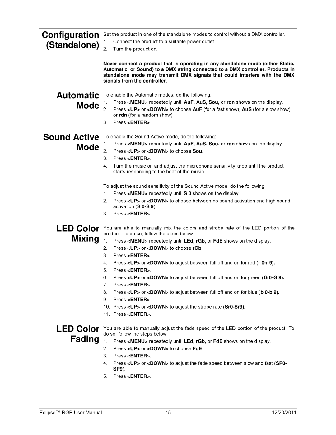 Chauvet model  EN, IEC 60825-1:2007 manual 