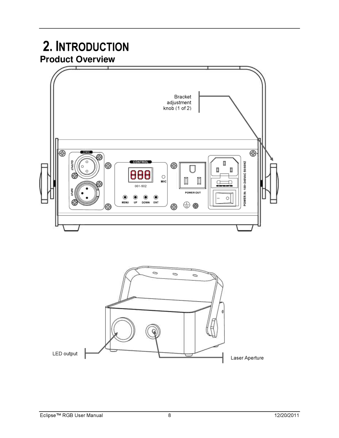 Chauvet IEC 60825-1:2007, model  EN manual Introduction, Product Overview 