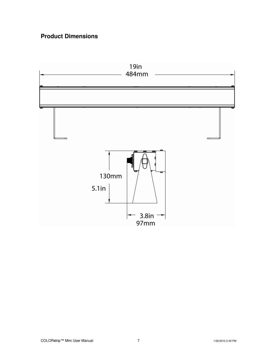 Chauvet Indoor Furnishings user manual Product Dimensions 