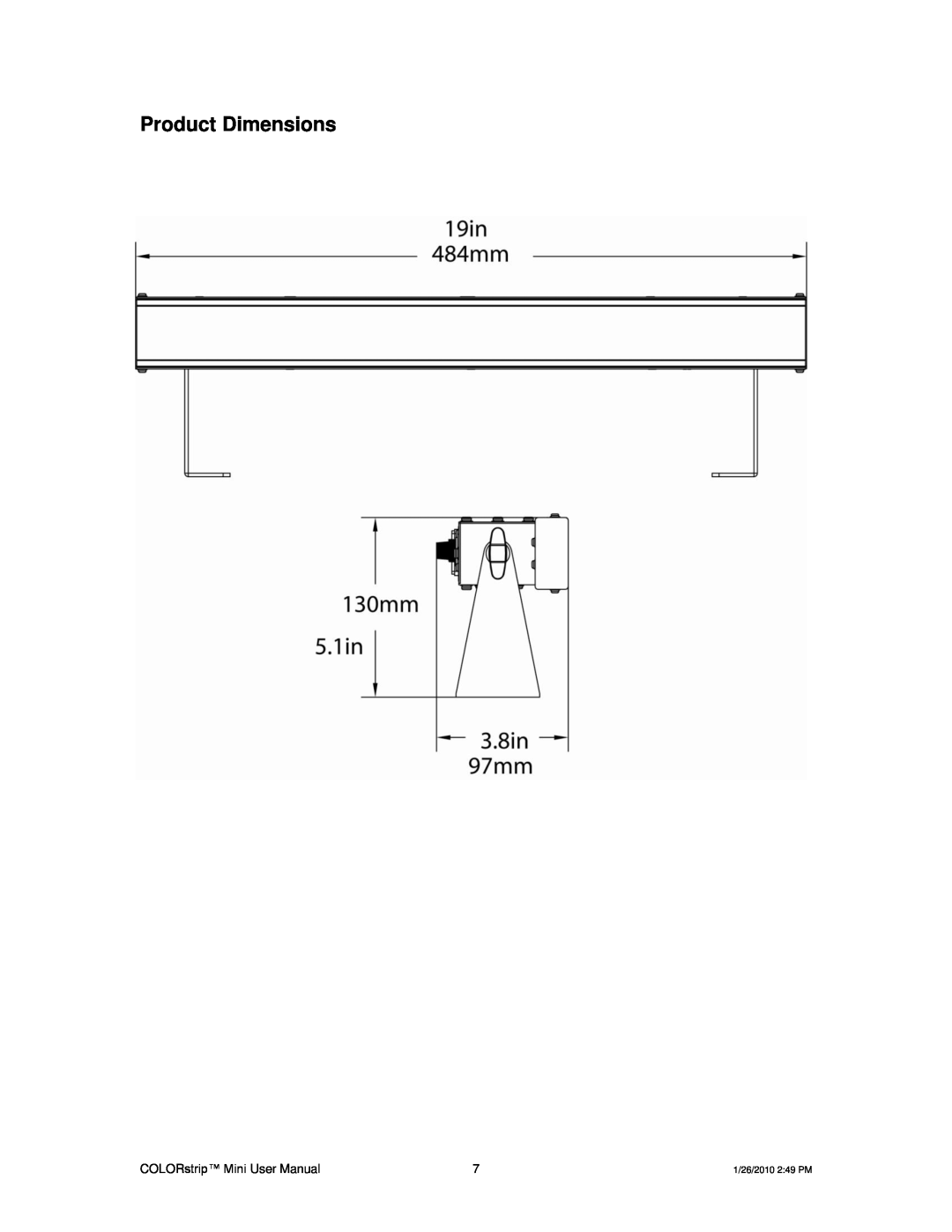 Chauvet Indoor Furnishings user manual Product Dimensions 