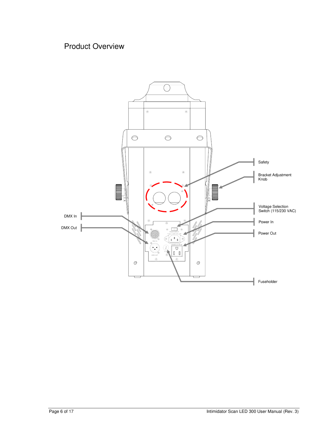 Chauvet INTIMIDATORSCANLED300 user manual Product Overview 