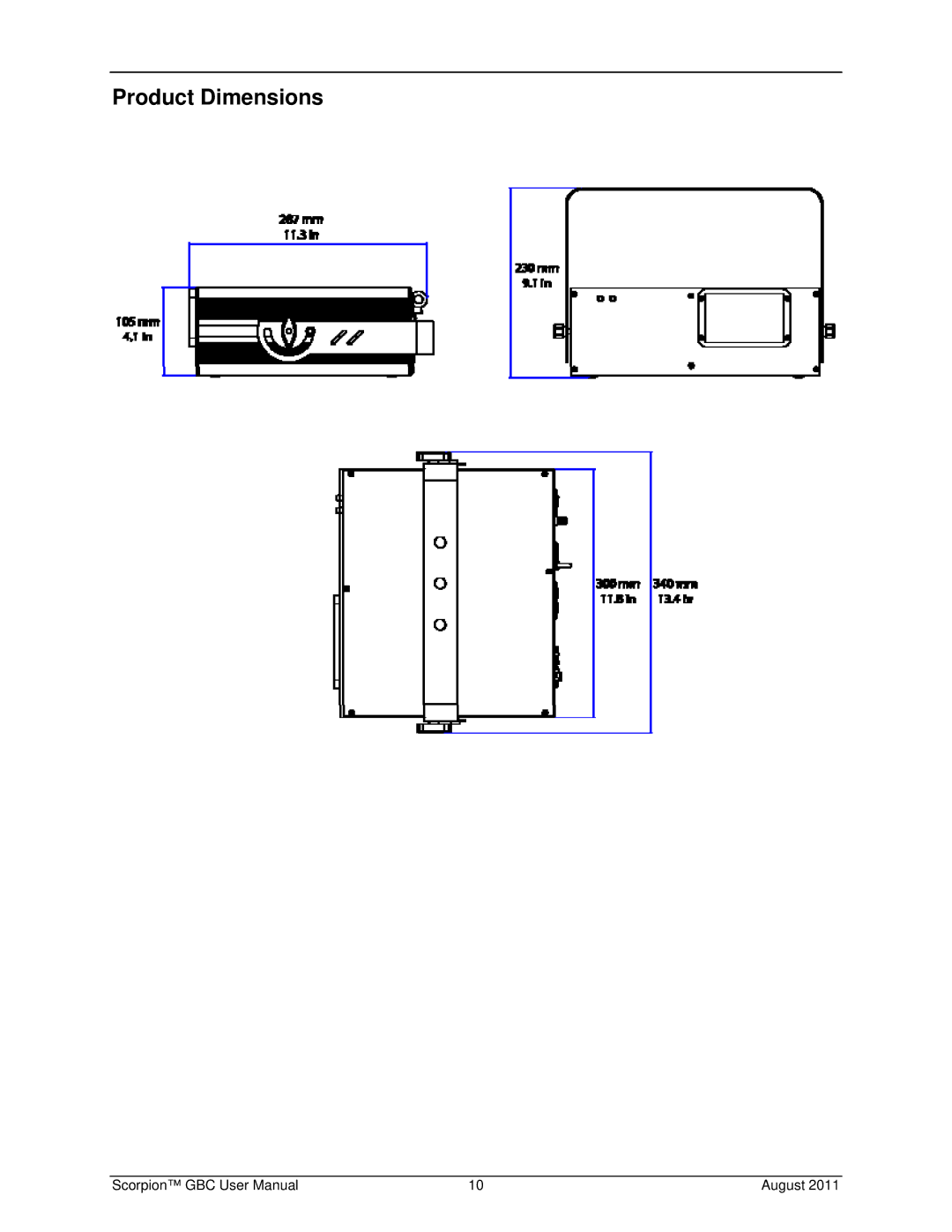 Chauvet Laser Pointer user manual Product Dimensions 