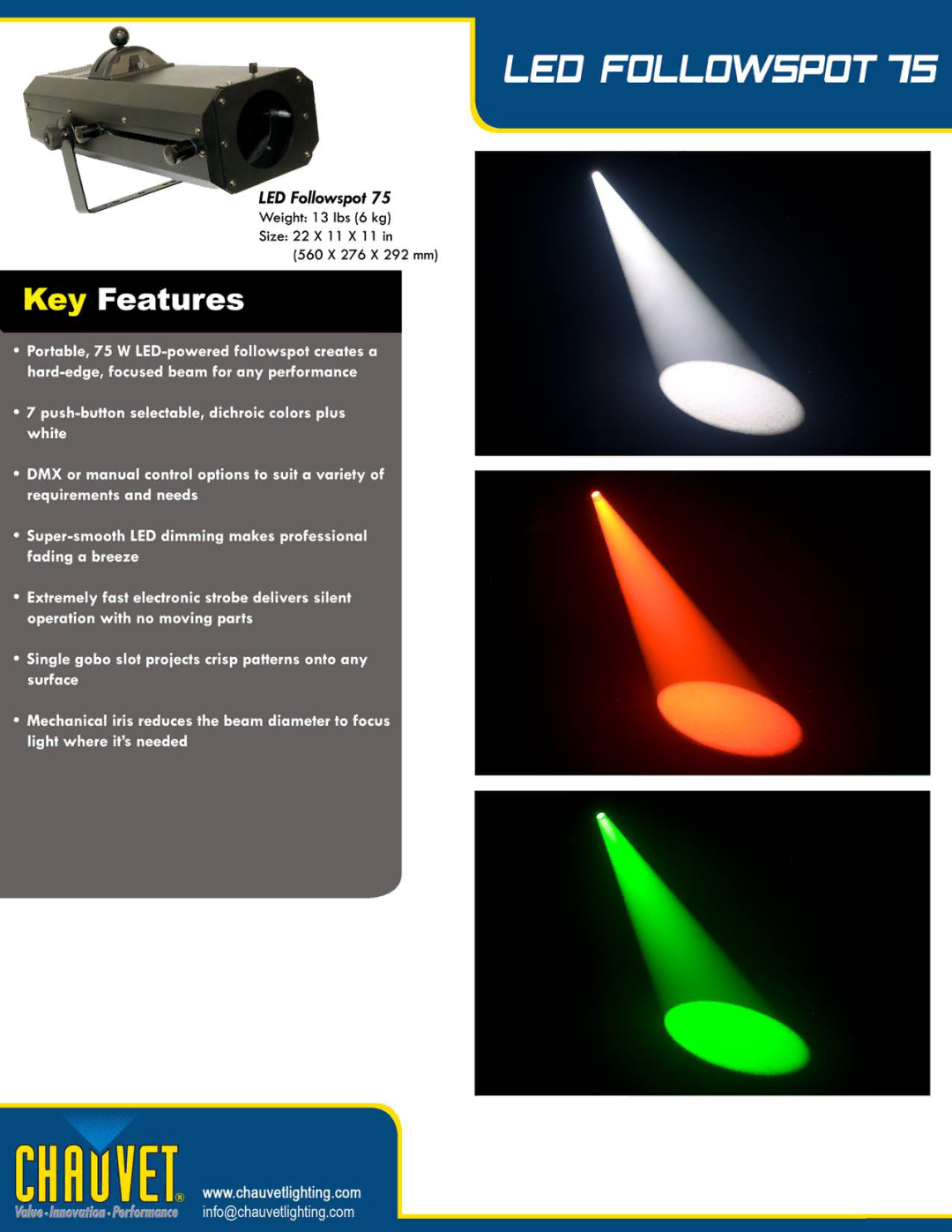 Chauvet LED Followspot 75 manual 