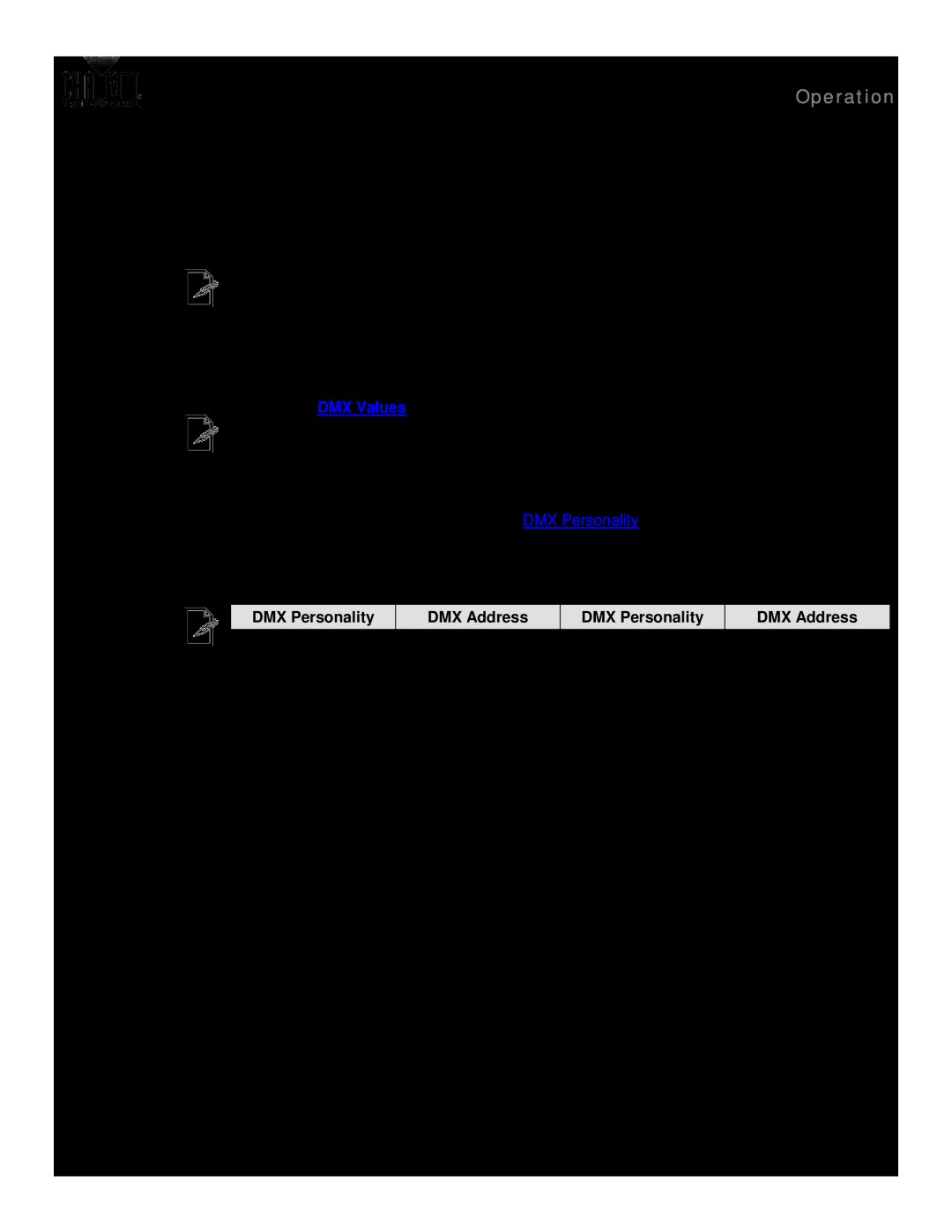 Chauvet Legend 412Z user manual Auto Test Fan Mode DMX Personality DMX Control, Operation 