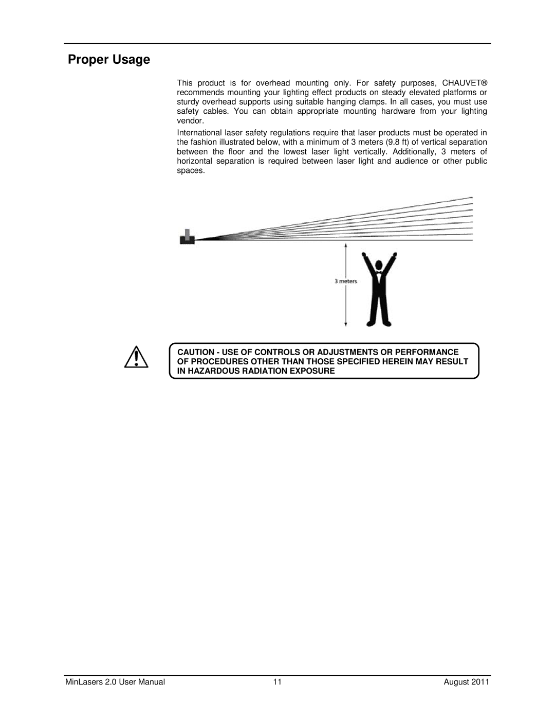 Chauvet FX 2.0, RGX 2.0 user manual Proper Usage 