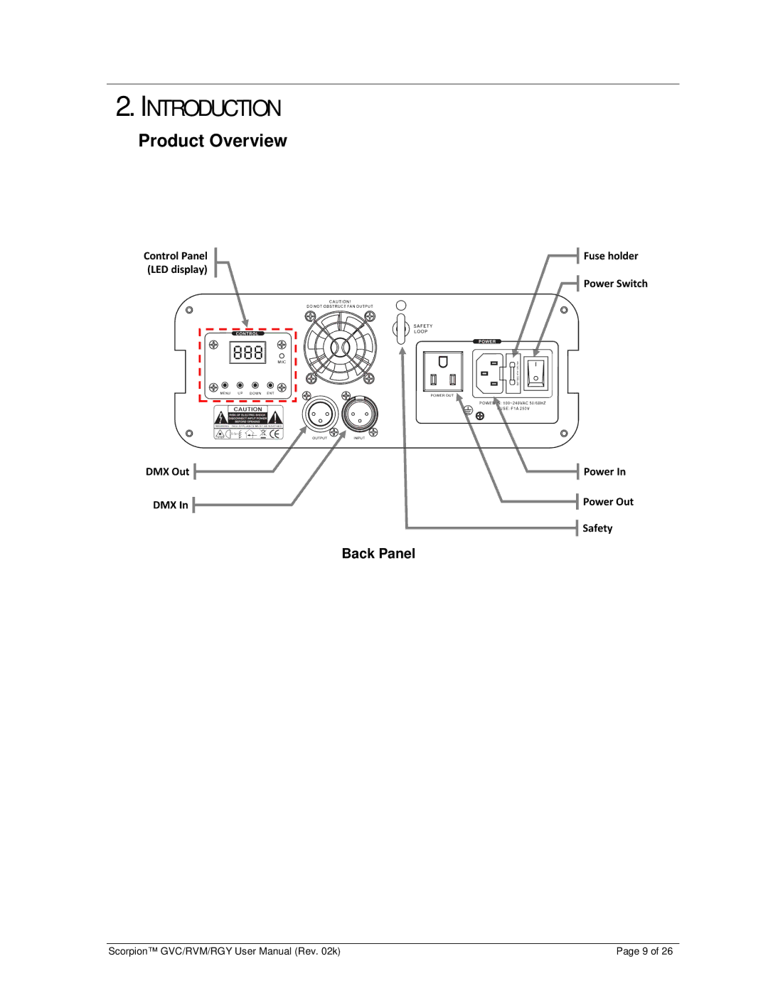 Chauvet RGY, GVC, RVM user manual Introduction, Product Overview 