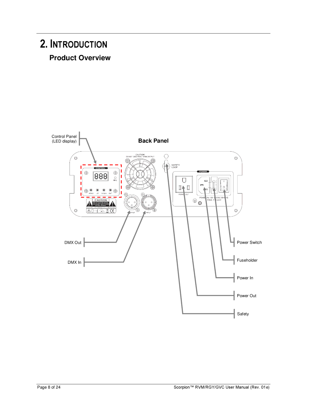 Chauvet RVM, RGY, GVC user manual Introduction, Product Overview 