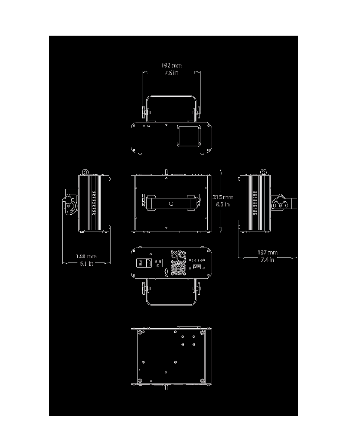 Chauvet RGY, GVC, RVM user manual Product Dimensions, Page 9 of 