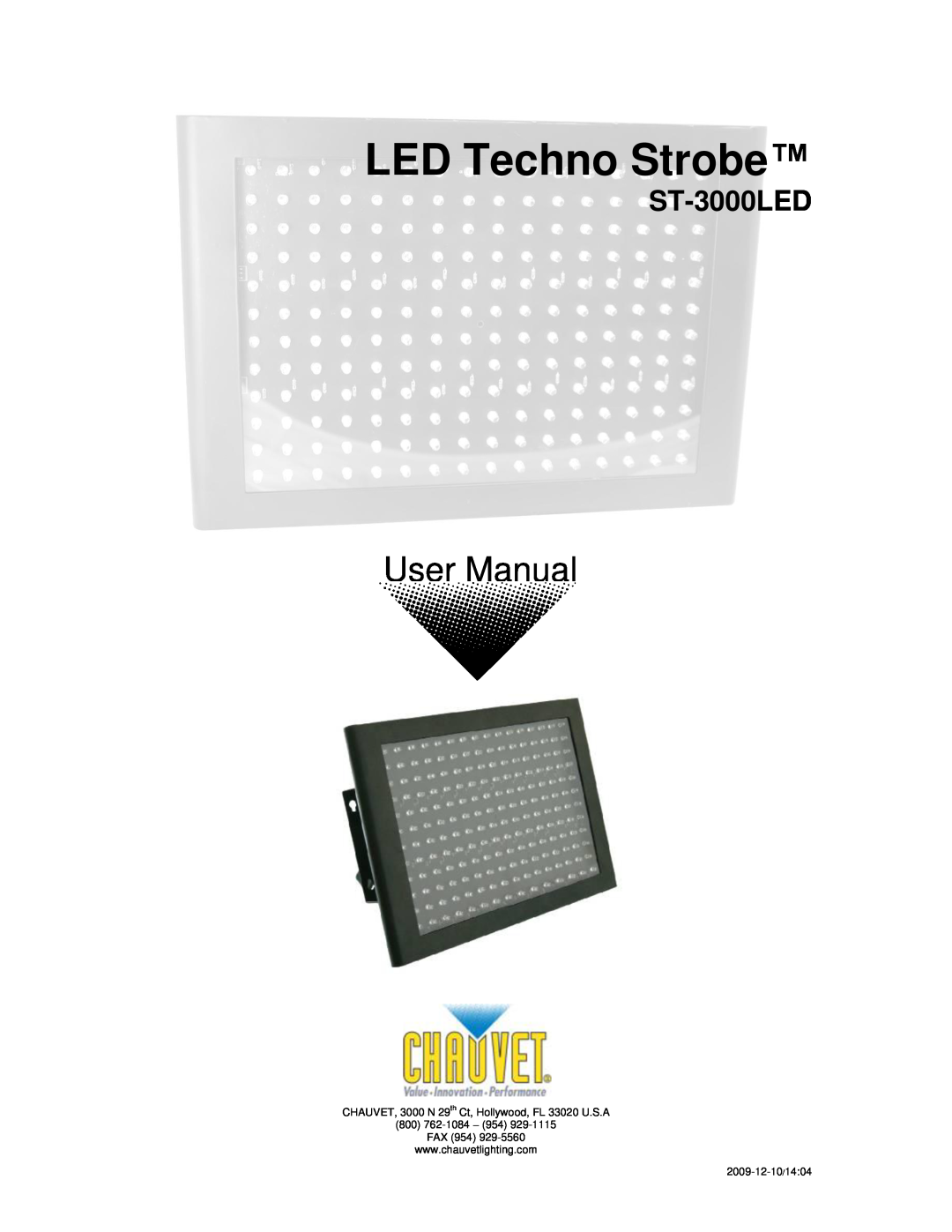 Chauvet ST-3000LED user manual LED Techno Strobe 