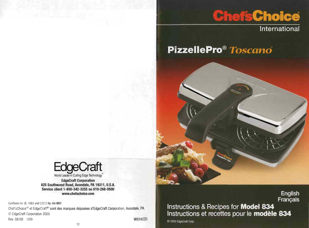 Chef's Choice 8349000 manual 