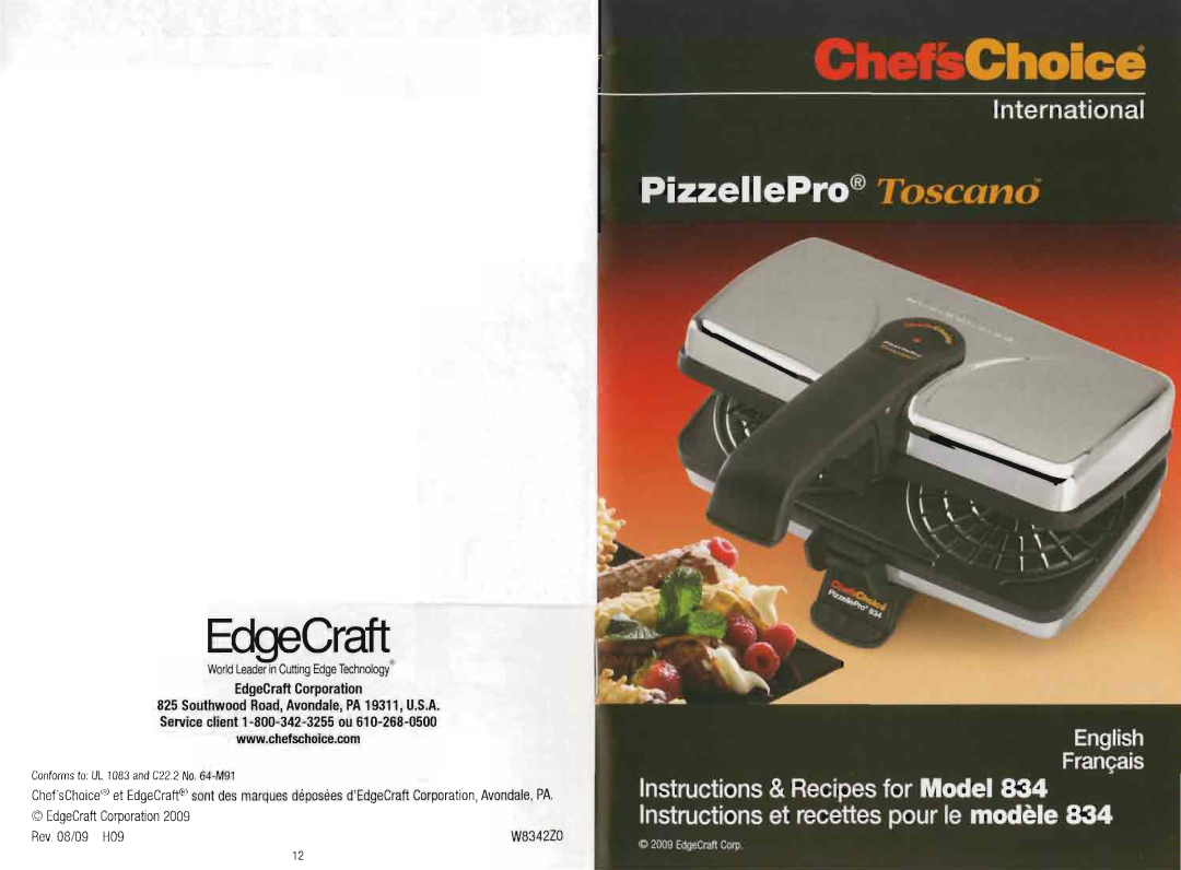Chef's Choice 8349000 manual 