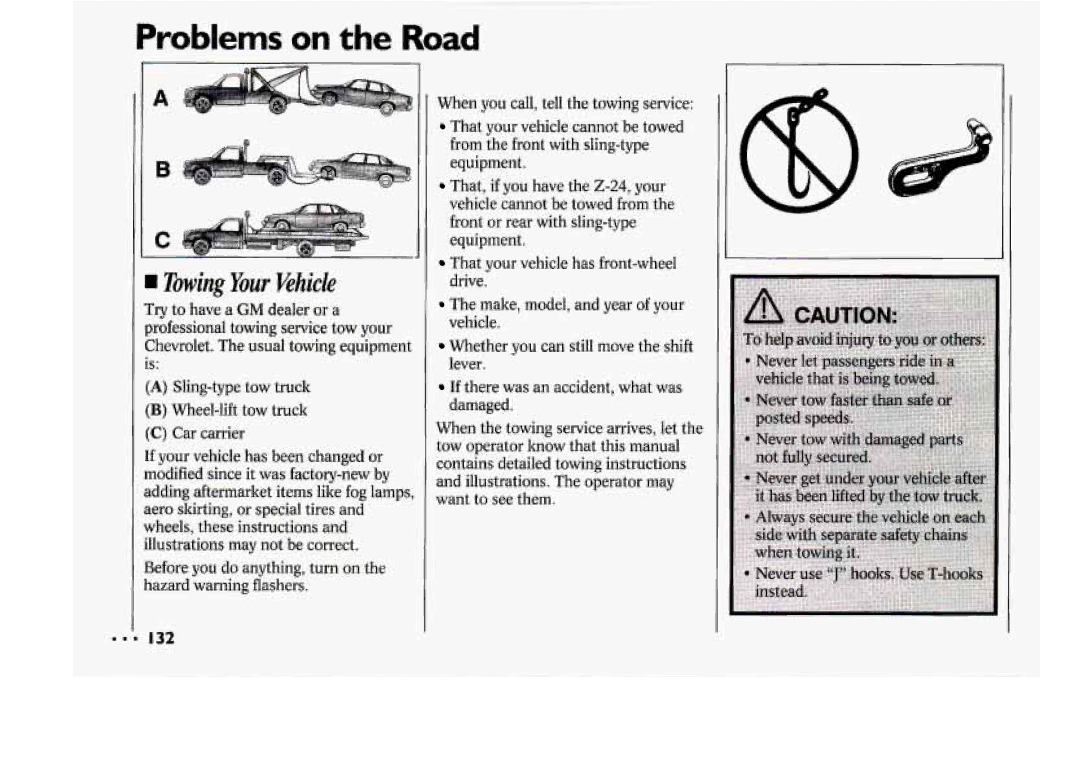 Chevrolet 1994 manual ITowing Your Vehicle 