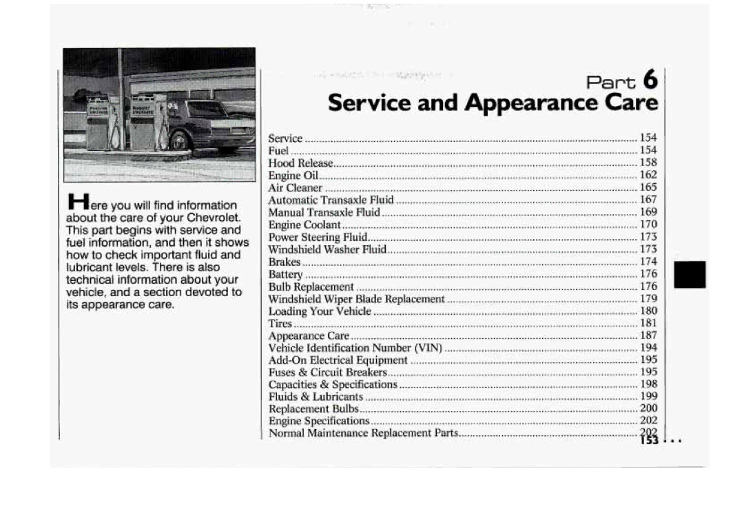 Chevrolet 1994 manual Service and Appearance Care 