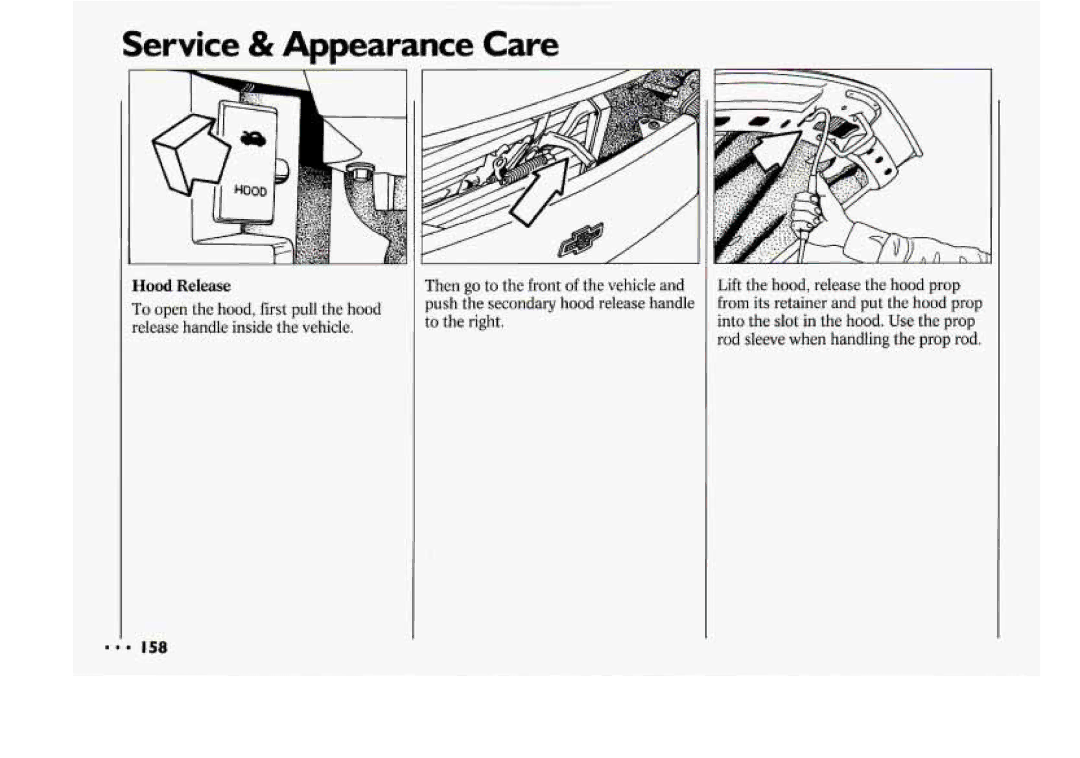 Chevrolet 1994 manual Hood Release 