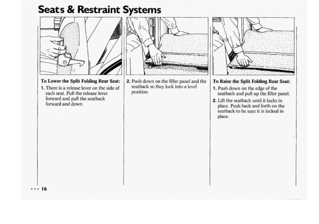 Chevrolet 1994 manual Seats & Restraint Systems, To Raise theSplit Folding Rear Seat 