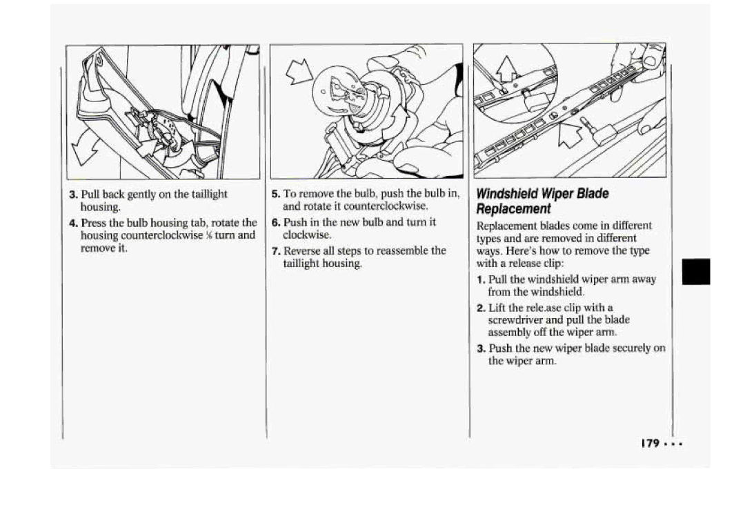 Chevrolet 1994 manual Windshield Wiper Blade Replacement, Push the new wiper blade securelyon the wiper arm 