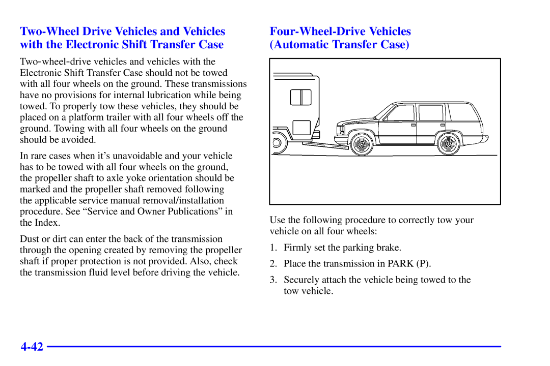 Chevrolet 2001 manual Four-Wheel-Drive Vehicles Automatic Transfer Case 