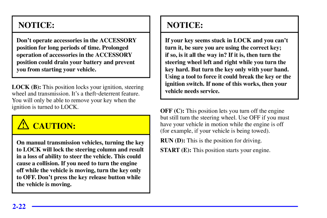 Chevrolet 2001 manual 