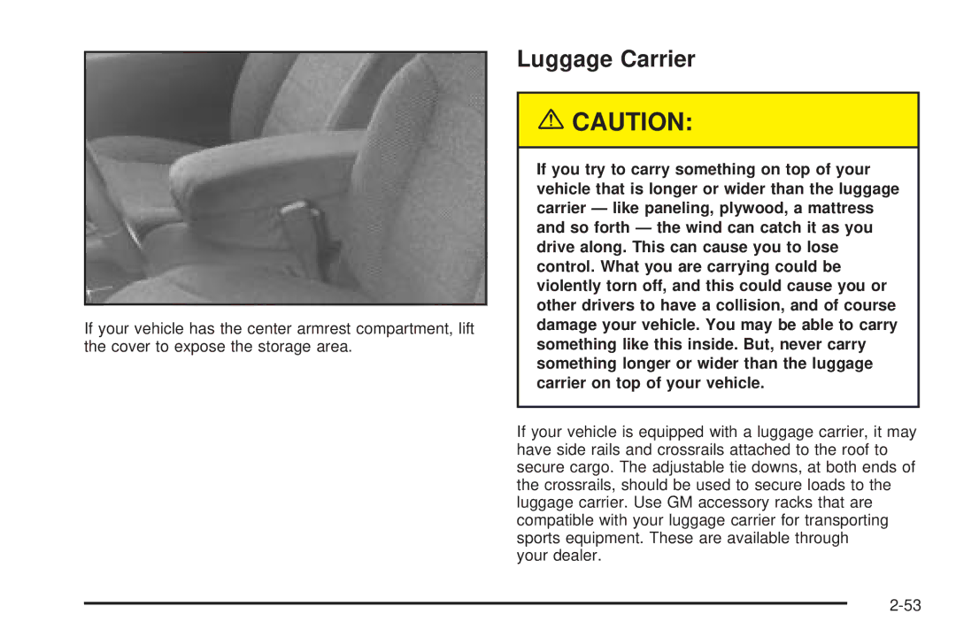 Chevrolet 2005 owner manual Luggage Carrier 