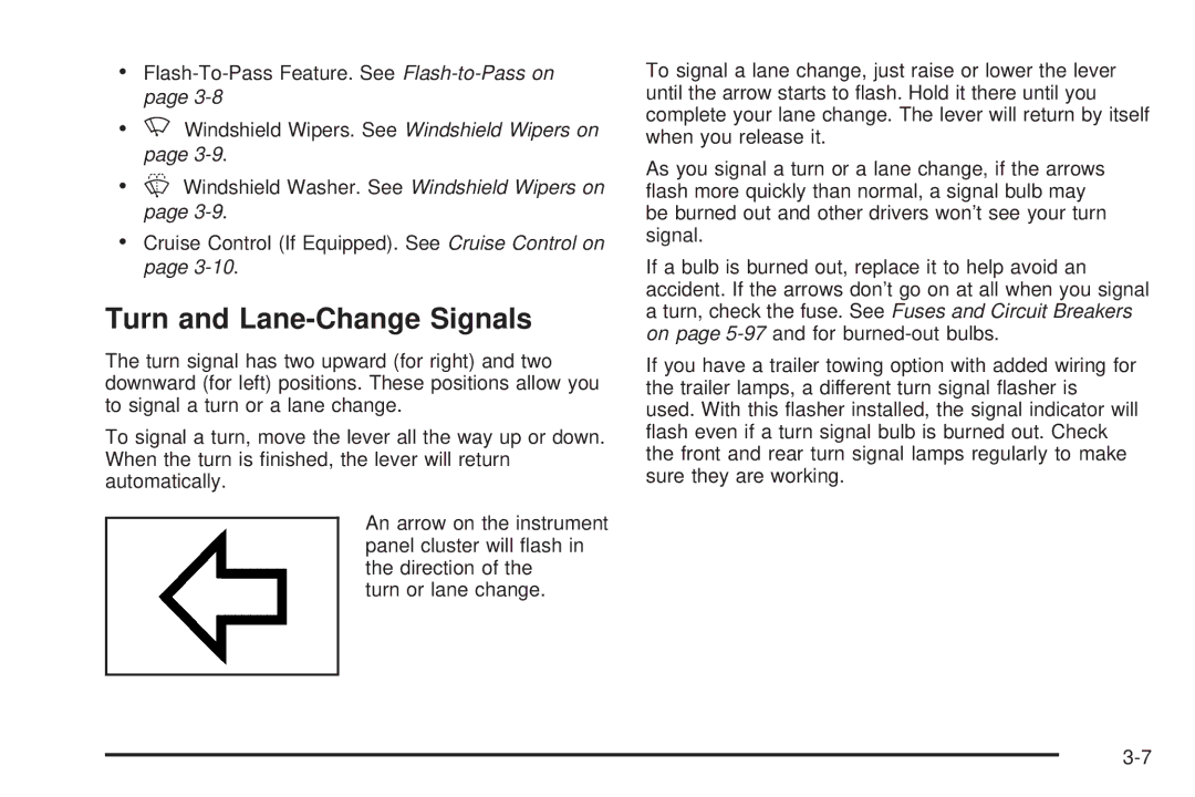 Chevrolet 2005 owner manual Turn and Lane-Change Signals 