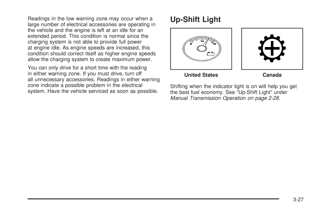 Chevrolet 2005 owner manual Up-Shift Light 