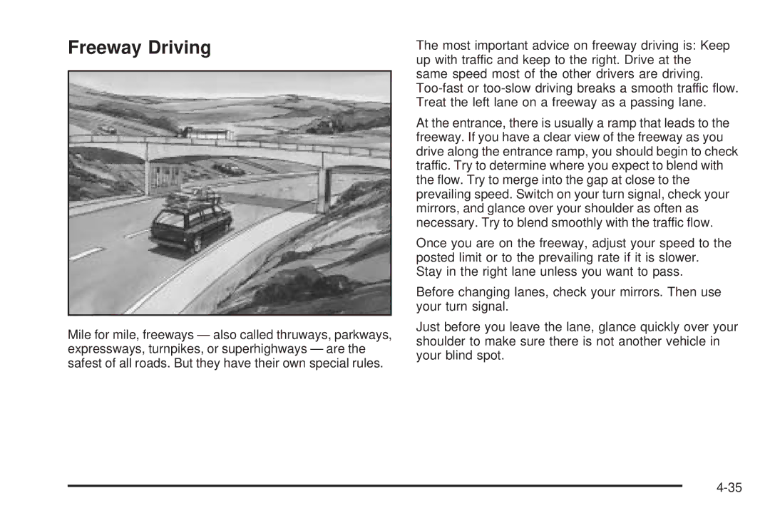 Chevrolet 2005 owner manual Freeway Driving 