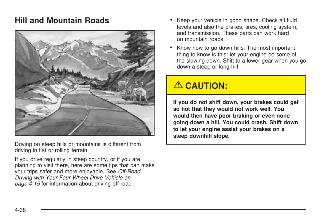 Chevrolet 2005 owner manual Hill and Mountain Roads 