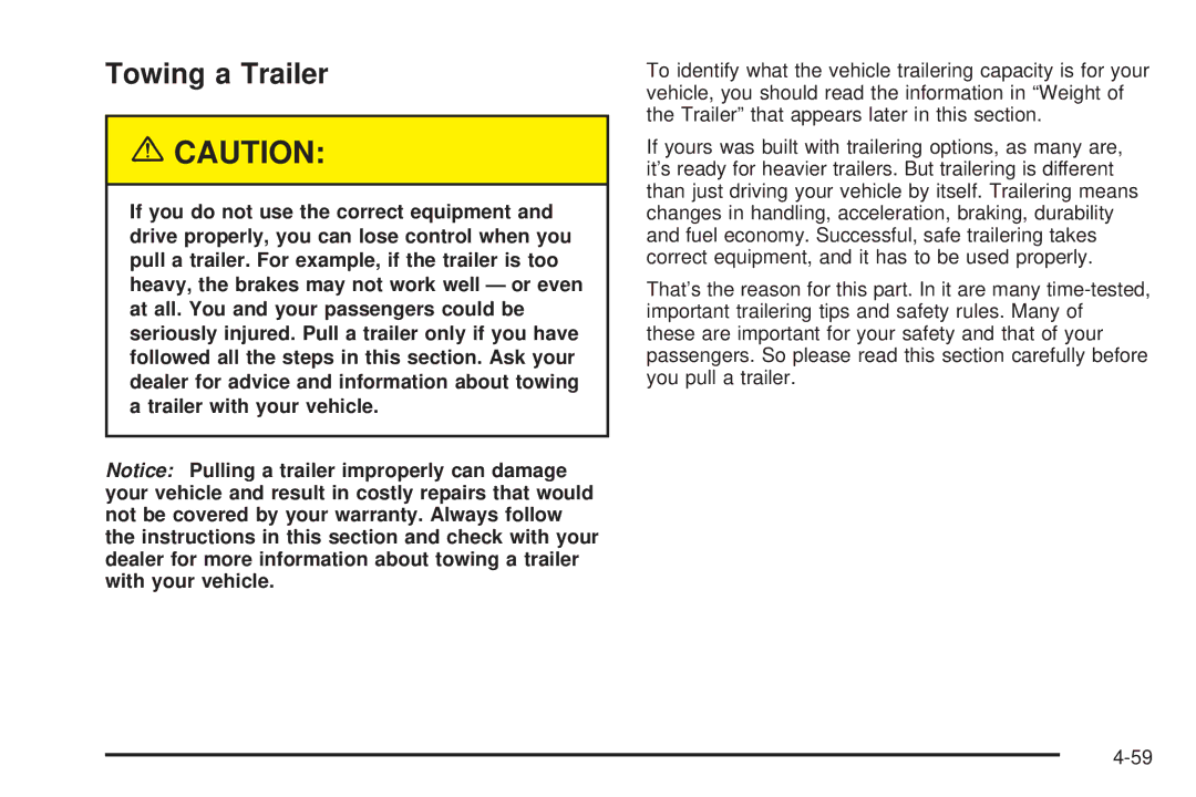 Chevrolet 2005 owner manual Towing a Trailer 