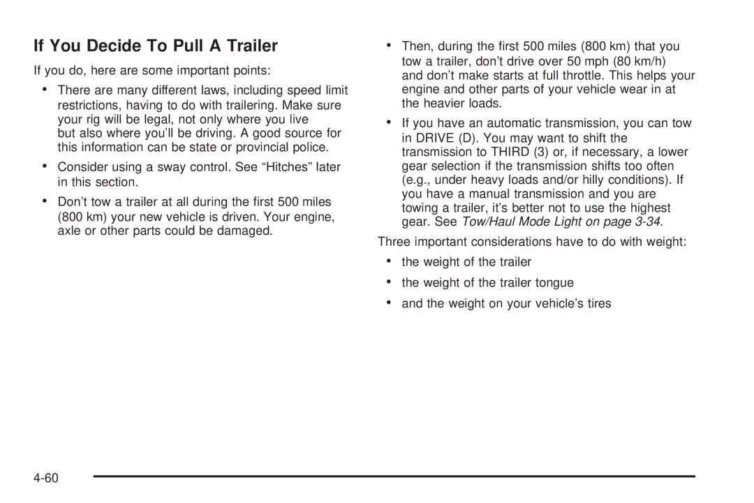 Chevrolet 2005 owner manual If You Decide To Pull a Trailer 