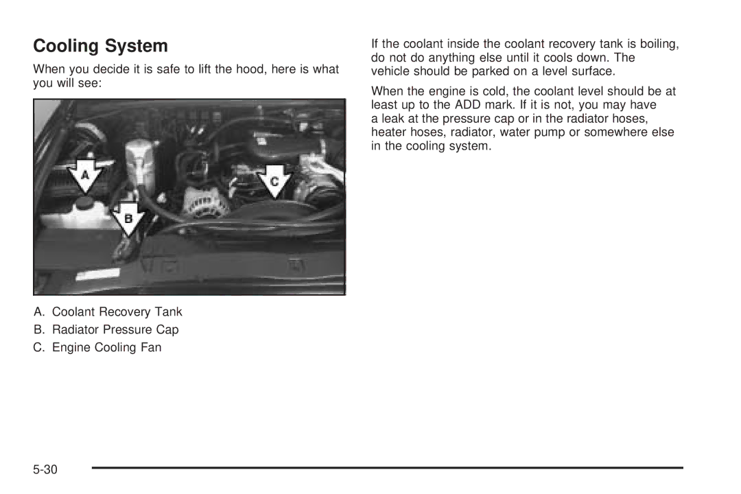 Chevrolet 2005 owner manual Cooling System 