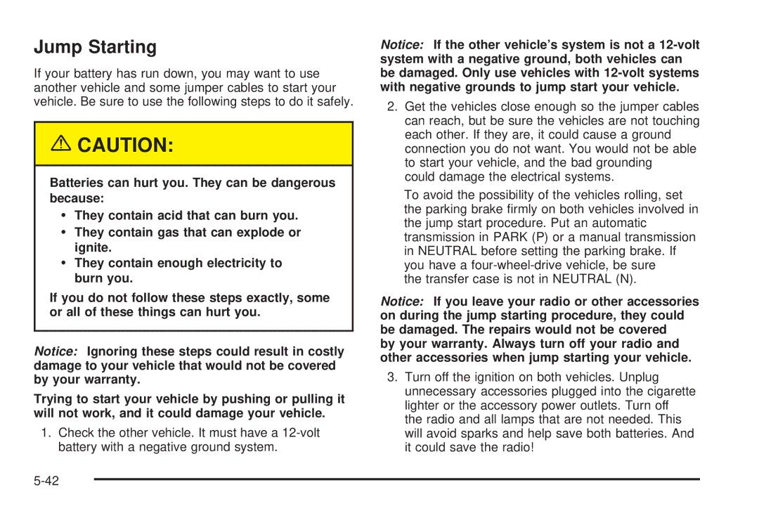 Chevrolet 2005 owner manual Jump Starting 