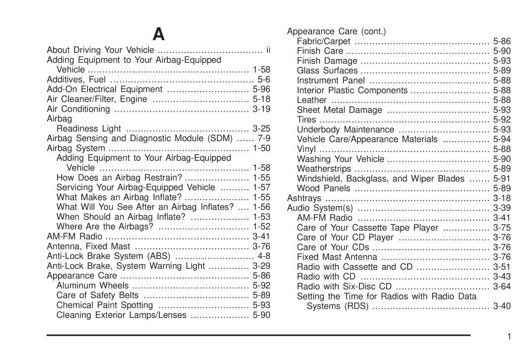 Chevrolet 2005 owner manual 