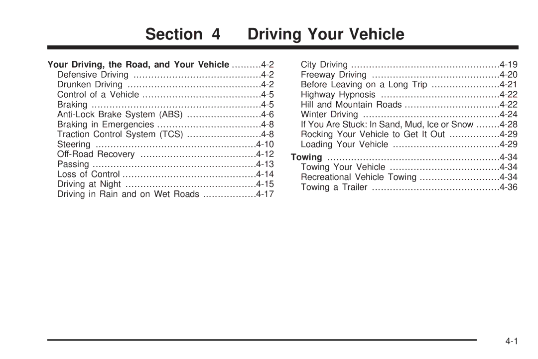 Chevrolet 2005 owner manual Driving Your Vehicle, Your Driving, the Road, and Your Vehicle 