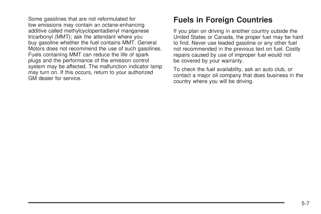 Chevrolet 2005 owner manual Fuels in Foreign Countries 