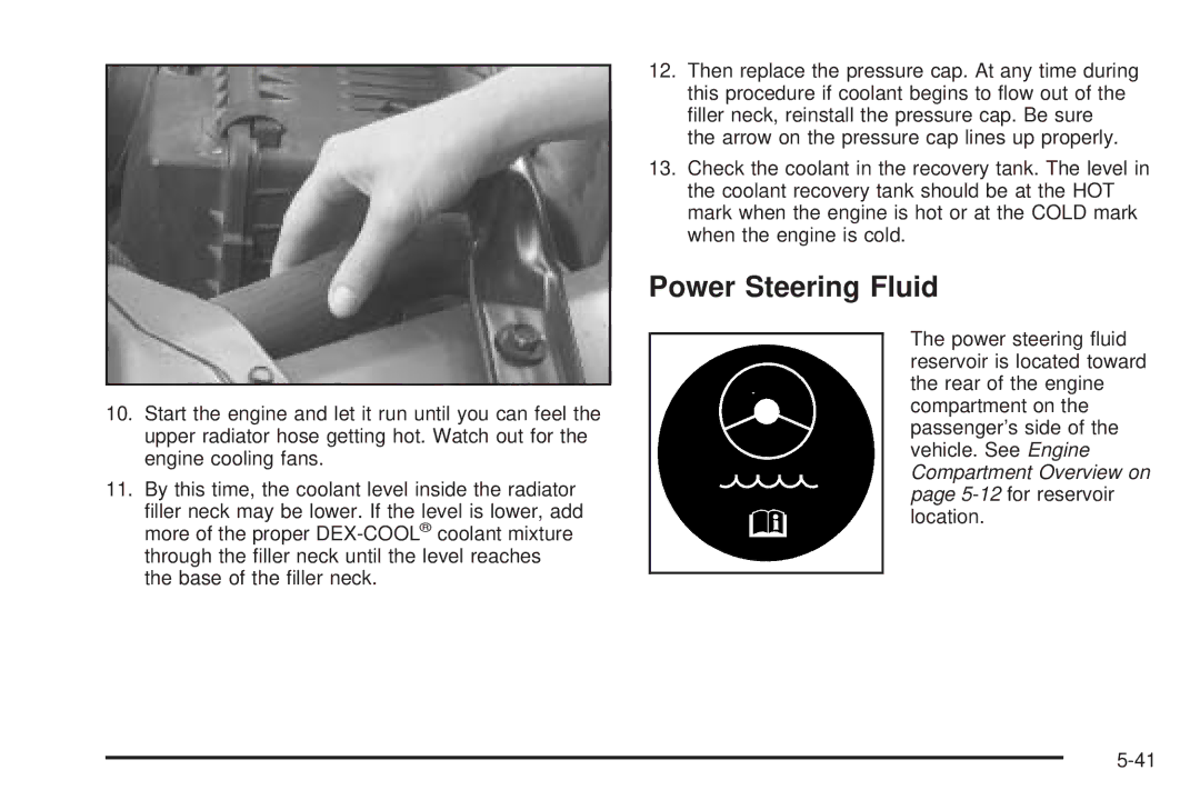 Chevrolet 2005 owner manual Power Steering Fluid 