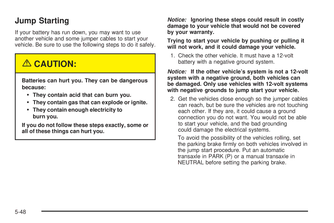 Chevrolet 2005 owner manual Jump Starting 