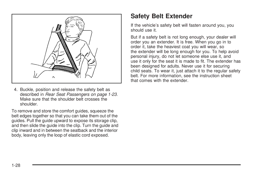 Chevrolet 2005 owner manual Safety Belt Extender 