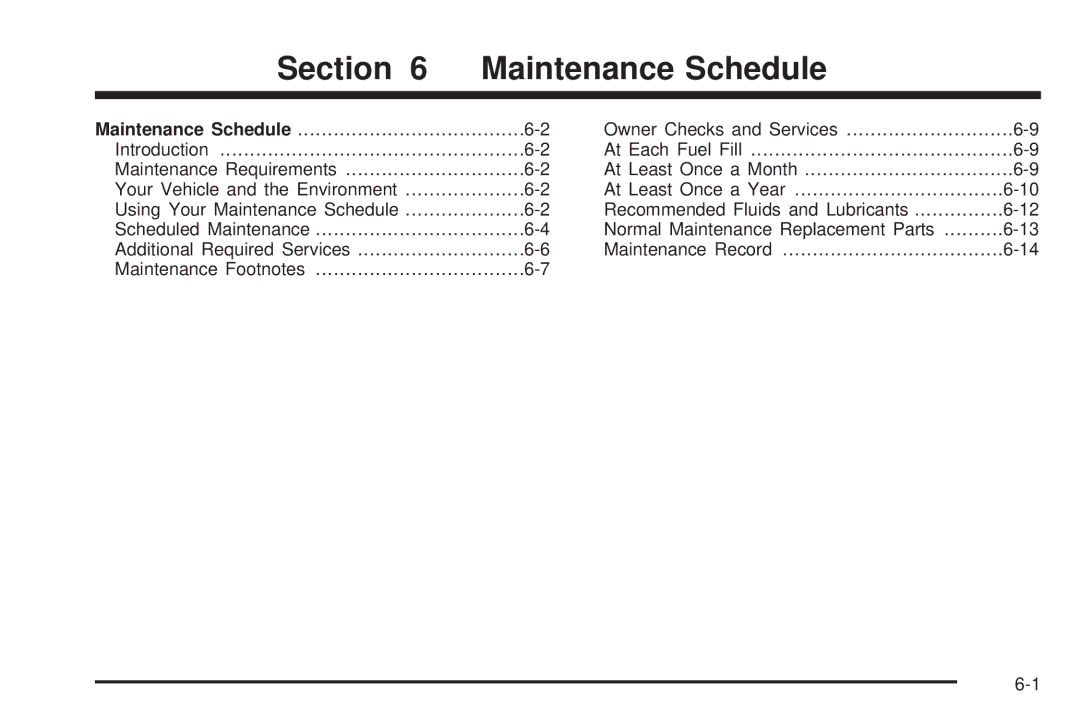 Chevrolet 2005 owner manual Section Maintenance Schedule 