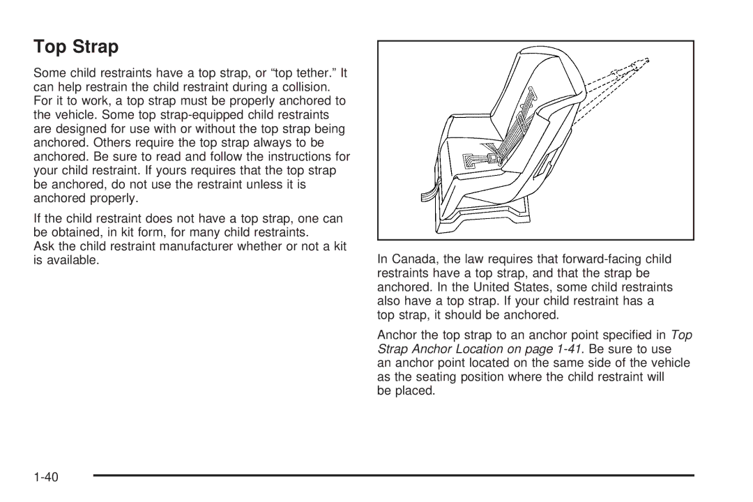 Chevrolet 2005 owner manual Top Strap 