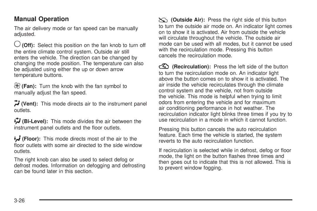 Chevrolet 2008 owner manual Manual Operation 