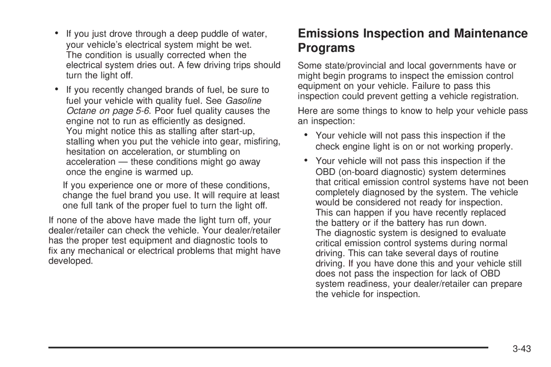 Chevrolet 2008 owner manual Emissions Inspection and Maintenance Programs 