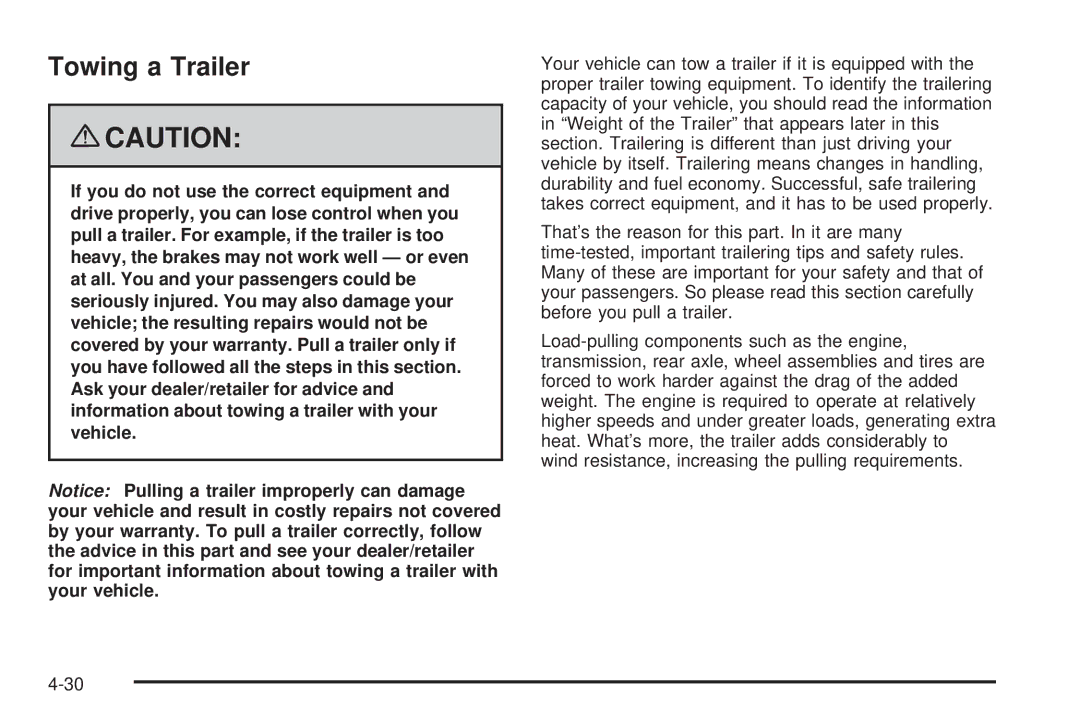 Chevrolet 2008 owner manual Towing a Trailer 