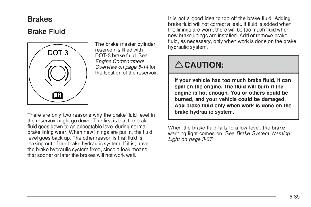 Chevrolet 2008 owner manual Brakes, Brake Fluid 