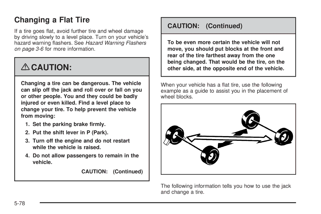 Chevrolet 2008 owner manual Changing a Flat Tire 