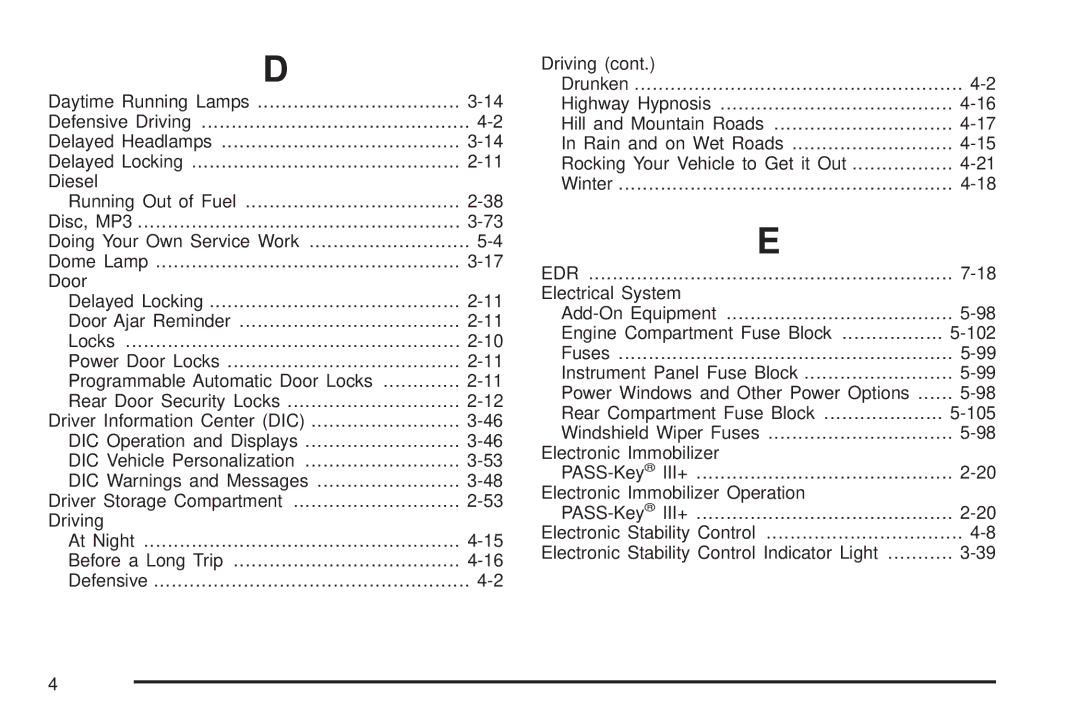 Chevrolet 2008 owner manual Edr 