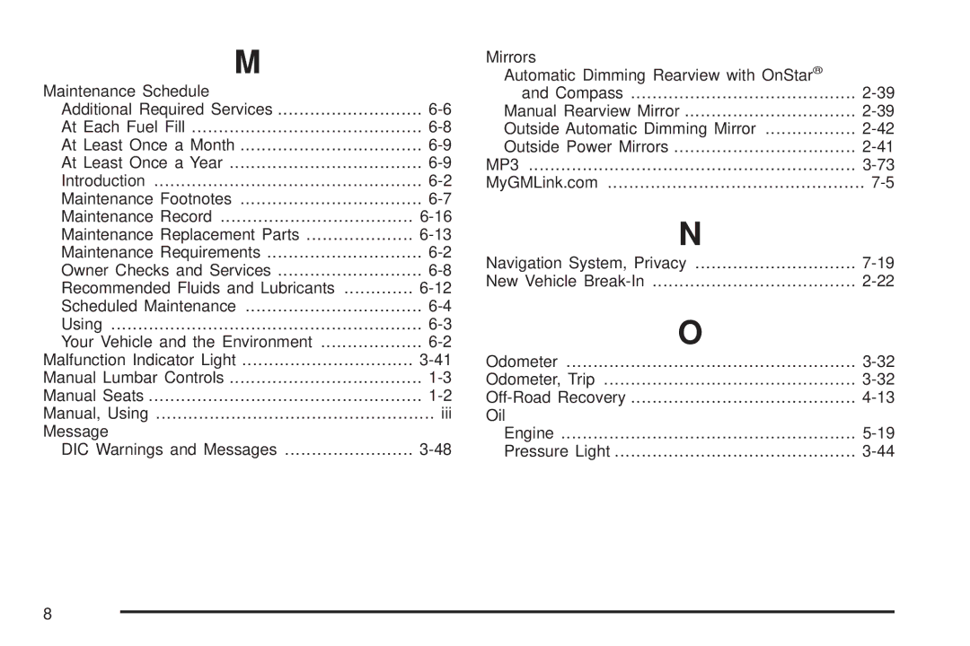 Chevrolet 2008 owner manual MP3 