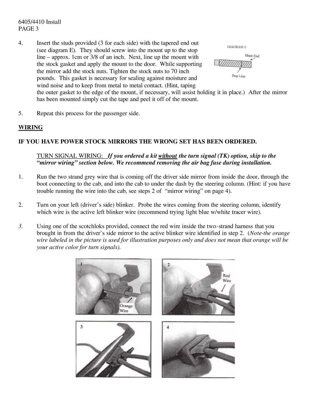 Chevrolet Power Vision, 6405/4410TK installation instructions 