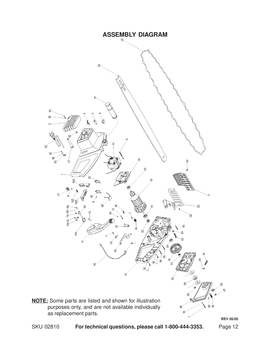 Chicago Electric 2810 manual Assembly Diagram 